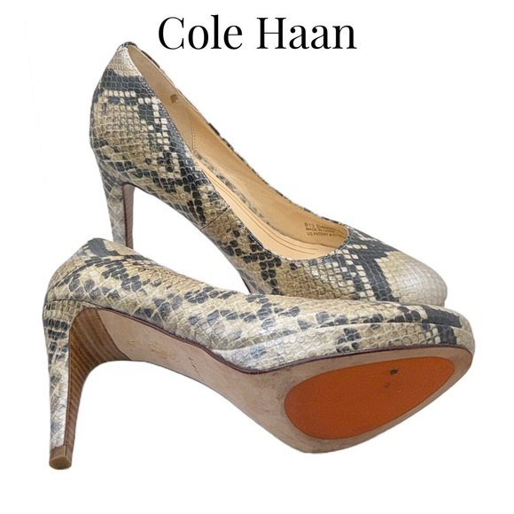 Cole Haan • Chelsea Platform Heels • Python • 7 US • EUC • Dust Bag + Heel Tips - Picture 8 of 16